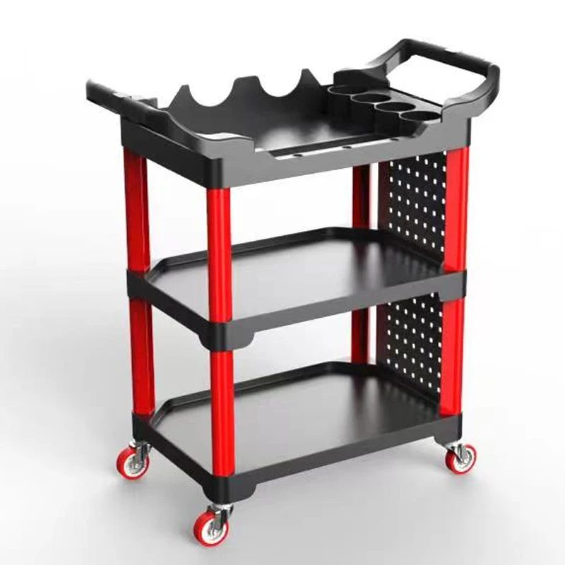 Top Quality 3 Shelf Plastic Tool Car 68*87*43cm 10.5kg Car Detailing Cart