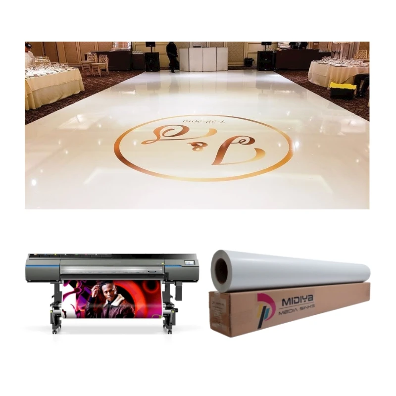 Custom High Gloss White PVC Dance Floor for Weddings and Parties Removable Wrap with Permanent Vinyl Roll Print