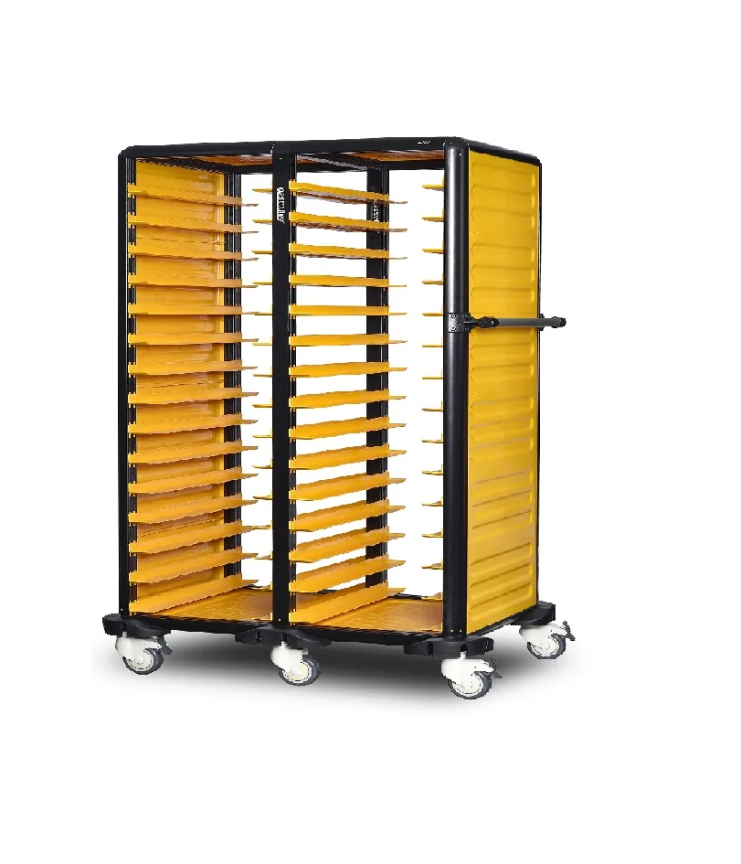 G.ST.150.D.2 Rattan Double Service Tray Trolley for Serving with Two Convenient Trays
