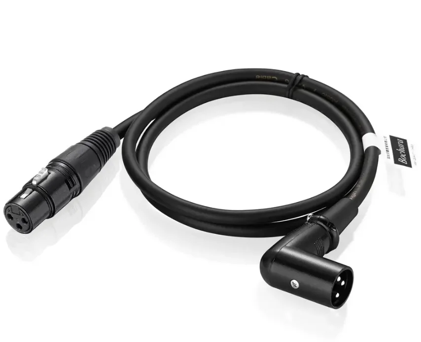 Cheap Price Right angle M/F XLR female to male HIFI 3pin connector 90 degree Audio Cable for Speaker Microphone
