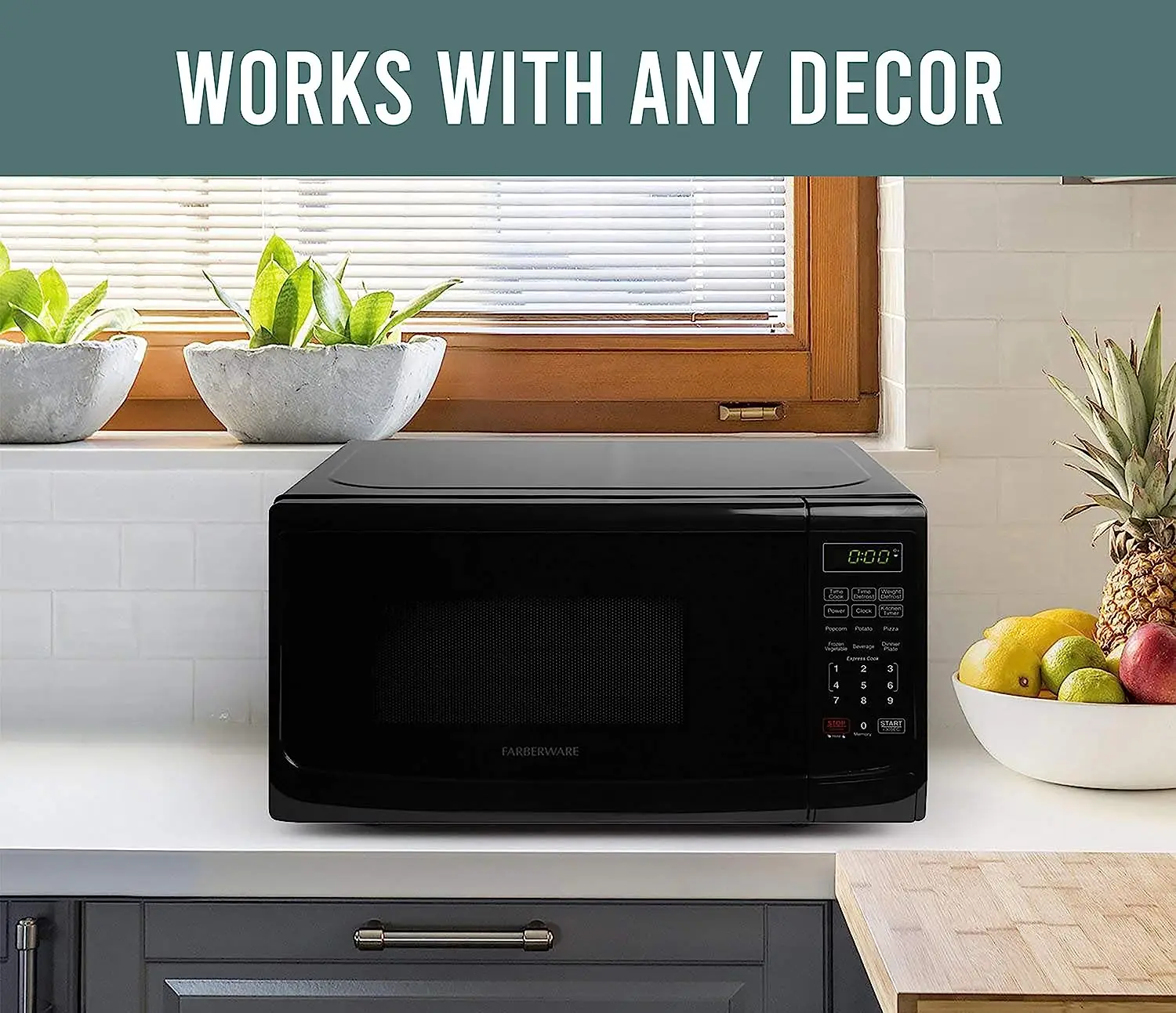 Farberware Countertop Microwave 700 Watts, 0.7 cu ft - Microwave Oven With LED Lighting and Child Lock