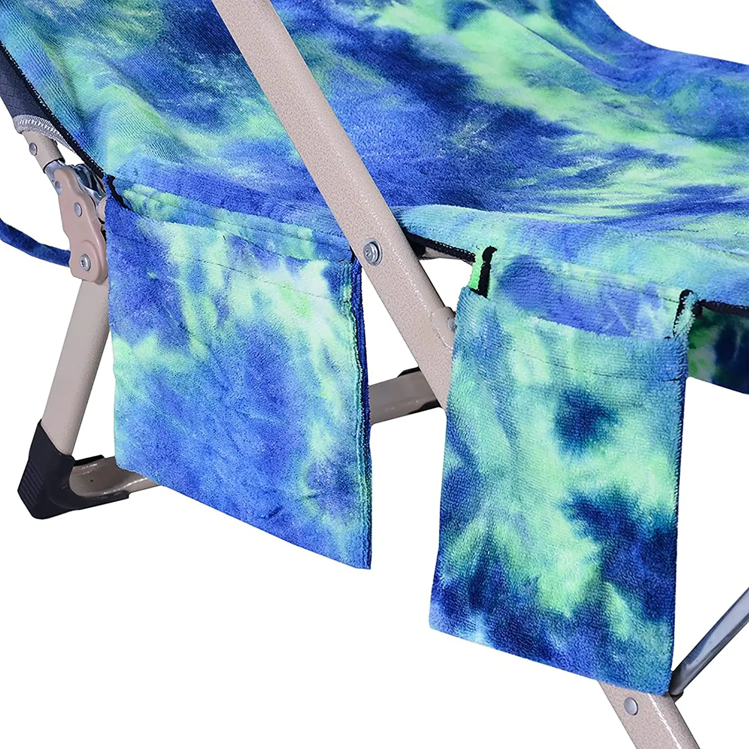 Tie Dye Microfiber Pool Chair Cover Towel with Side Pockets  Beach Chair Towels Made by Direct Beach Towel Manufacturer