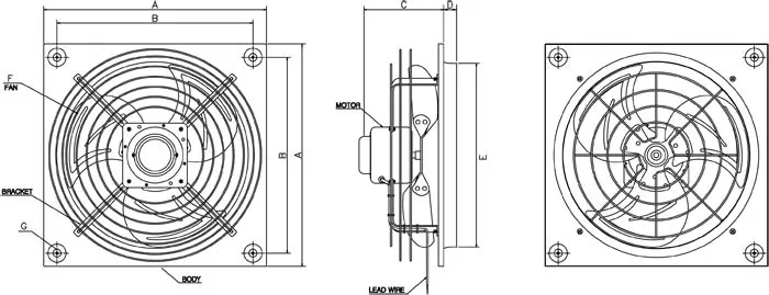 ROBOTECH best selling easy to install slim design Industrial steel fan Industrial Exhaust Wall Fan RIF-40 RIF-45