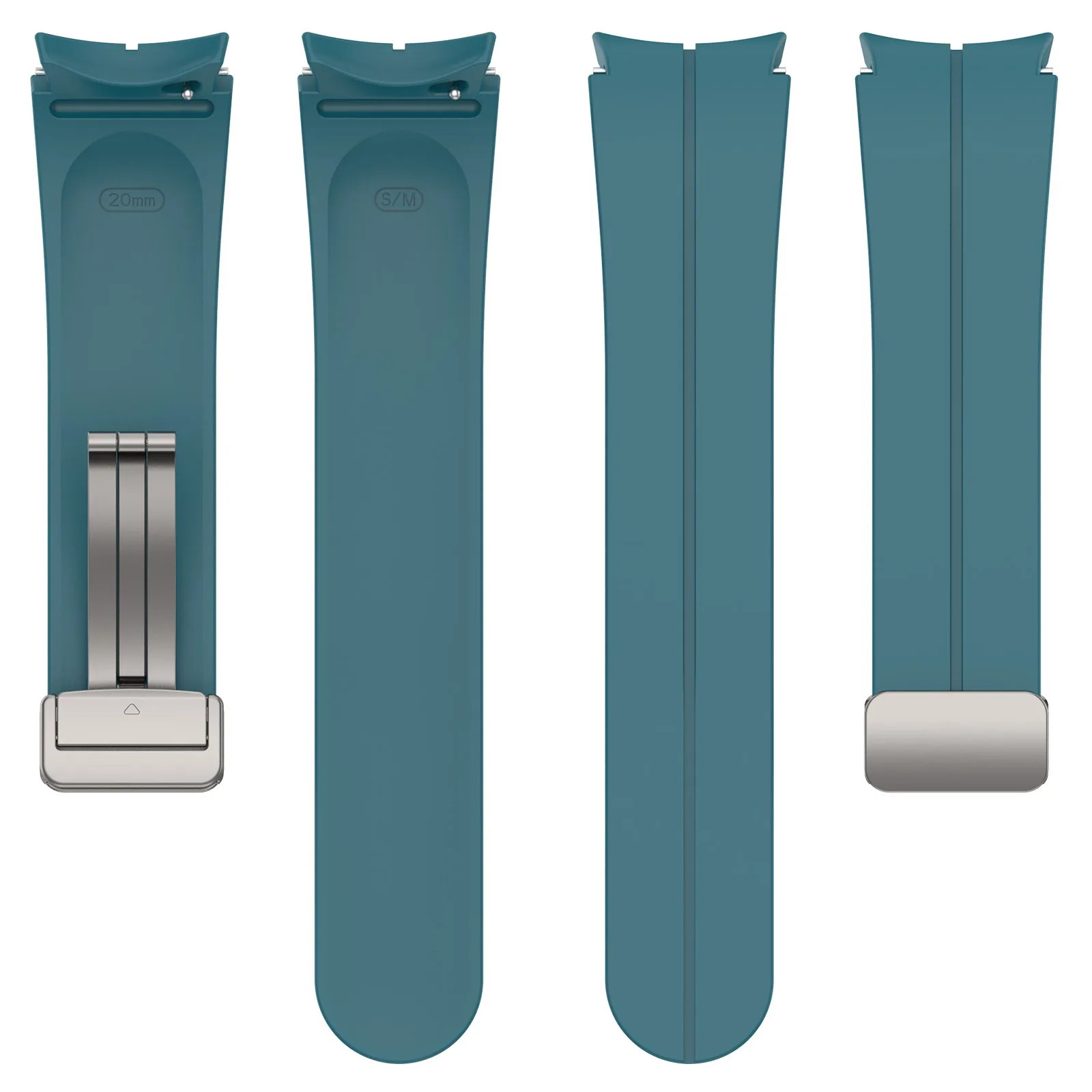 20mm 22mm universal folding silver Buckle Silicone Replacement Sport  Watch Strap For Samsung Galaxy WatchFE 5/6/7 band