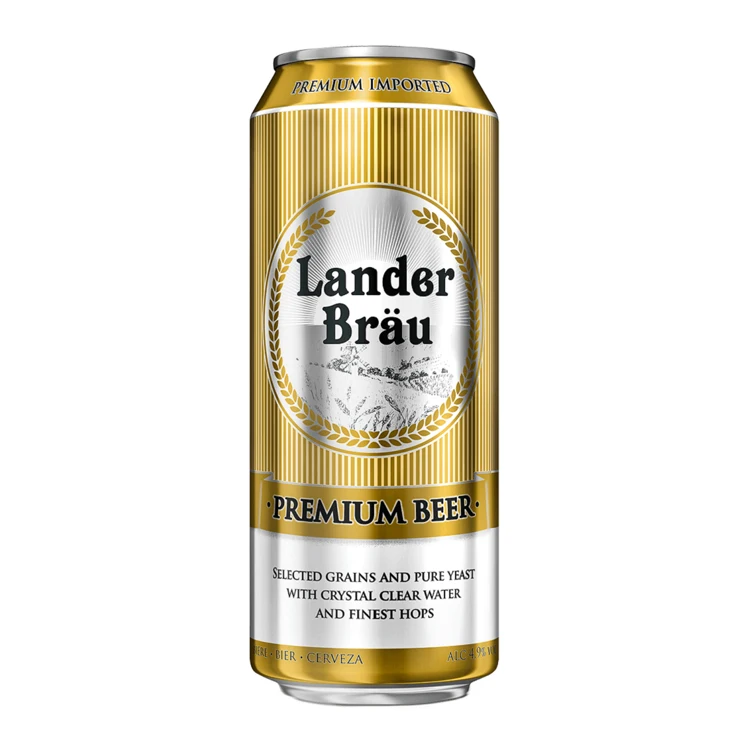 Оптовая цена выдающееся качество Lander Brau пастеризованный светлый цвет спиртовое пиво для глобальных