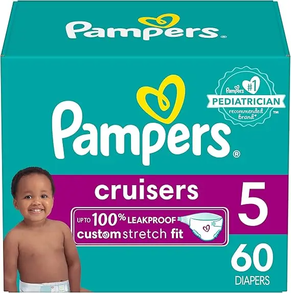 Pampers Cruisers размер 5 детские подгузники 60 шт. одноразовые из эластичного хлопка упакованные в сумку для оптовой продажи