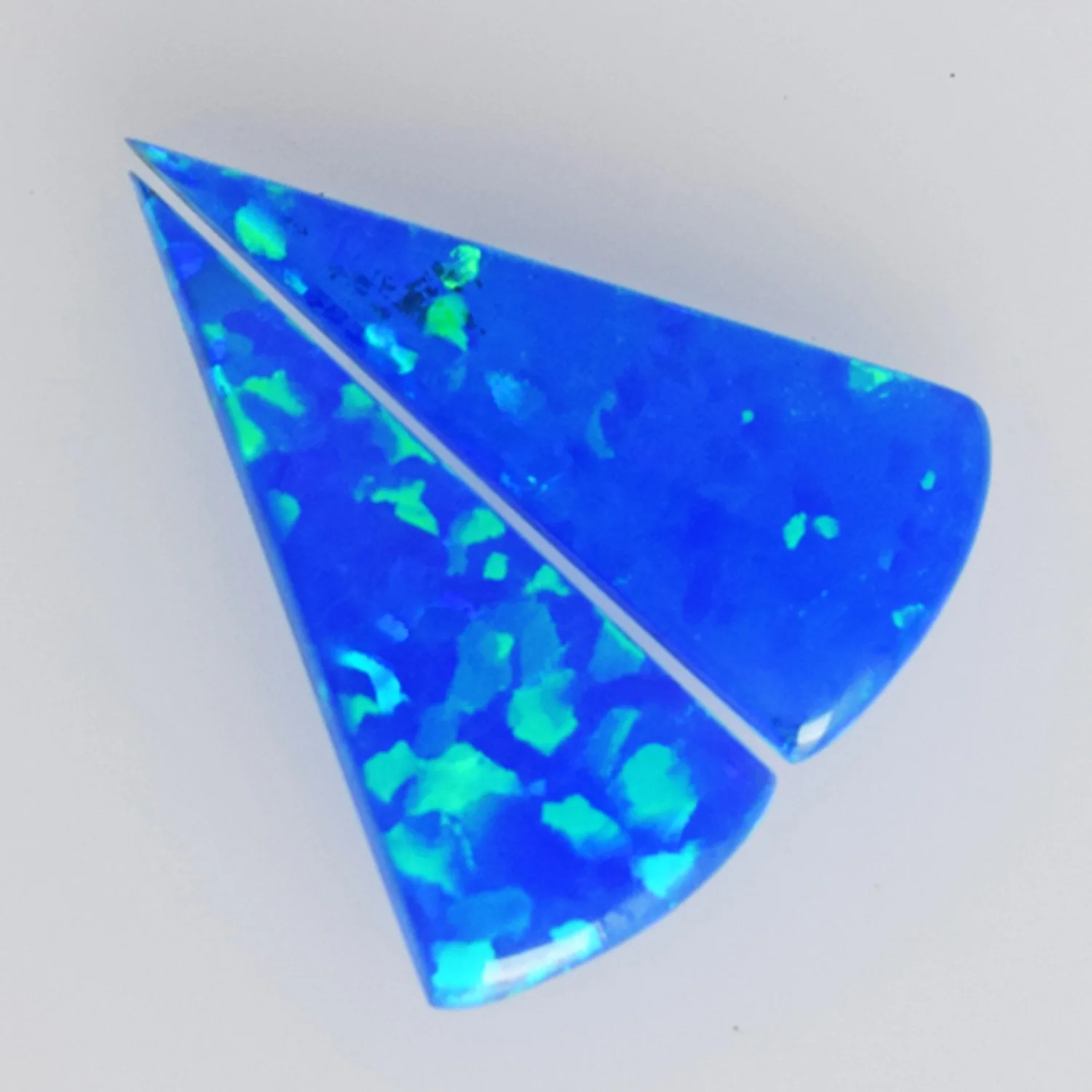 6 CTW Cabochon Size 14x14x2 MM Sparkling Blue Green Fire Opal Pair Round Shape Earrings Jewelry Making Pair Gemstone Fire Opal