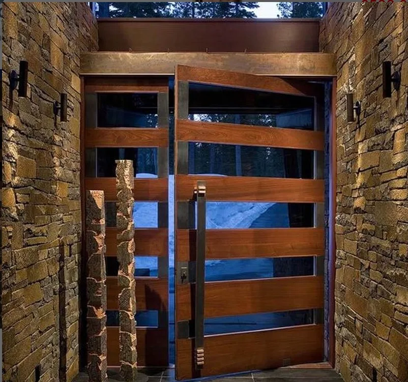 Turkish ELEGANT MODERN PIVOT DOOR Solid Wood/Wooden/Steel/Glass Design from Turkish Manufacturer