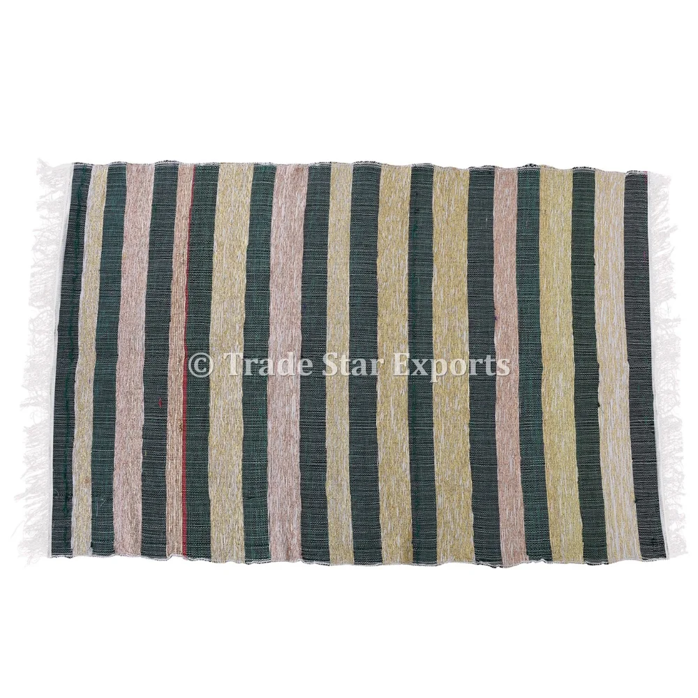Indian Hand Loom Art Living Room Rugs Carpets Ethnic Dhurrie Vintage Chindi Rag Rug Chindi Cotton Rugs