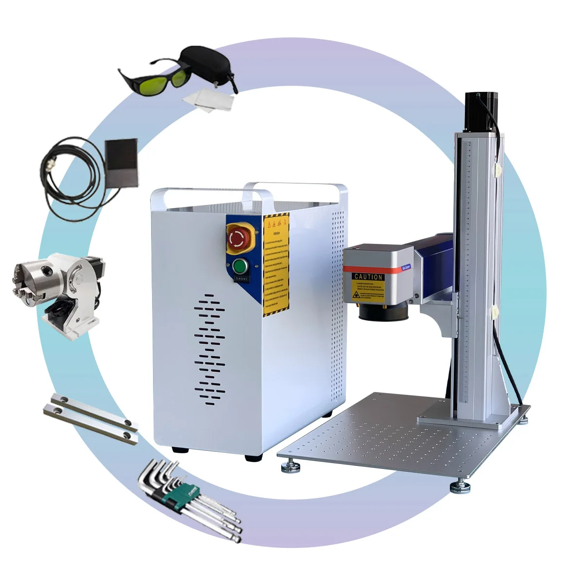 100 Watts Portable Desktop Metal SS Non-metal Plastic PVC Fiber Laser Marker Engraving Marking Machines Price