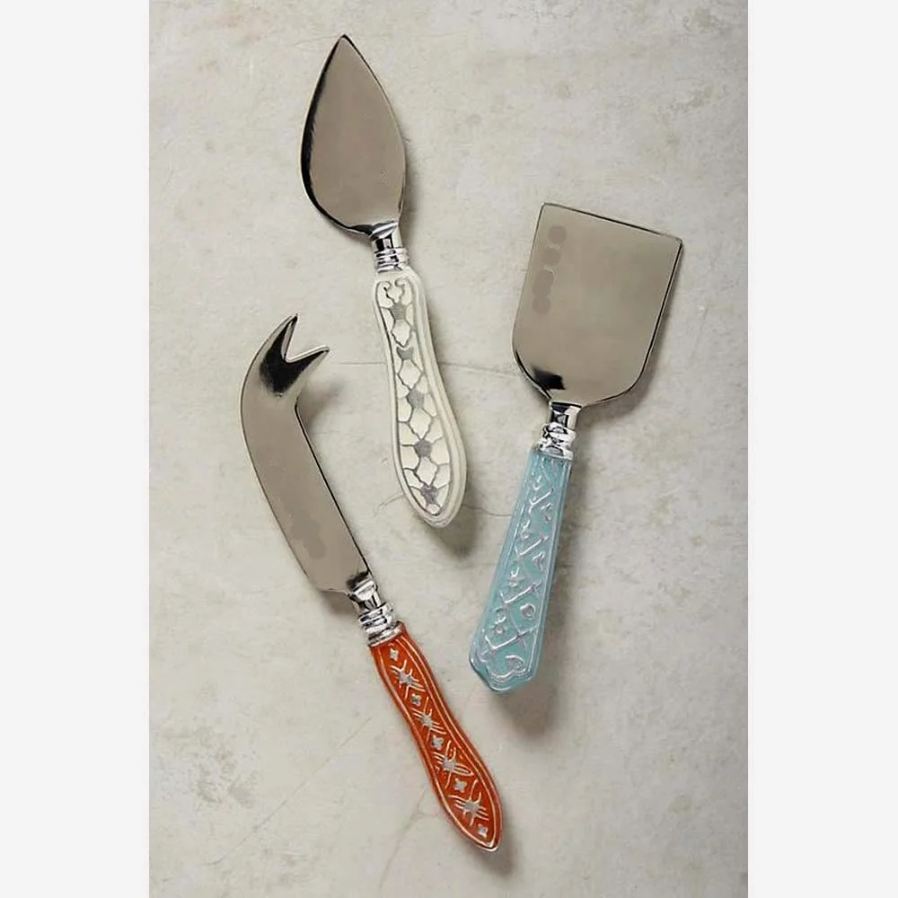 Stainless steel Gold Plated cheese Slicer set Stainless Steel Cheese Tools Gold Thick handle Cheese Spreader Set