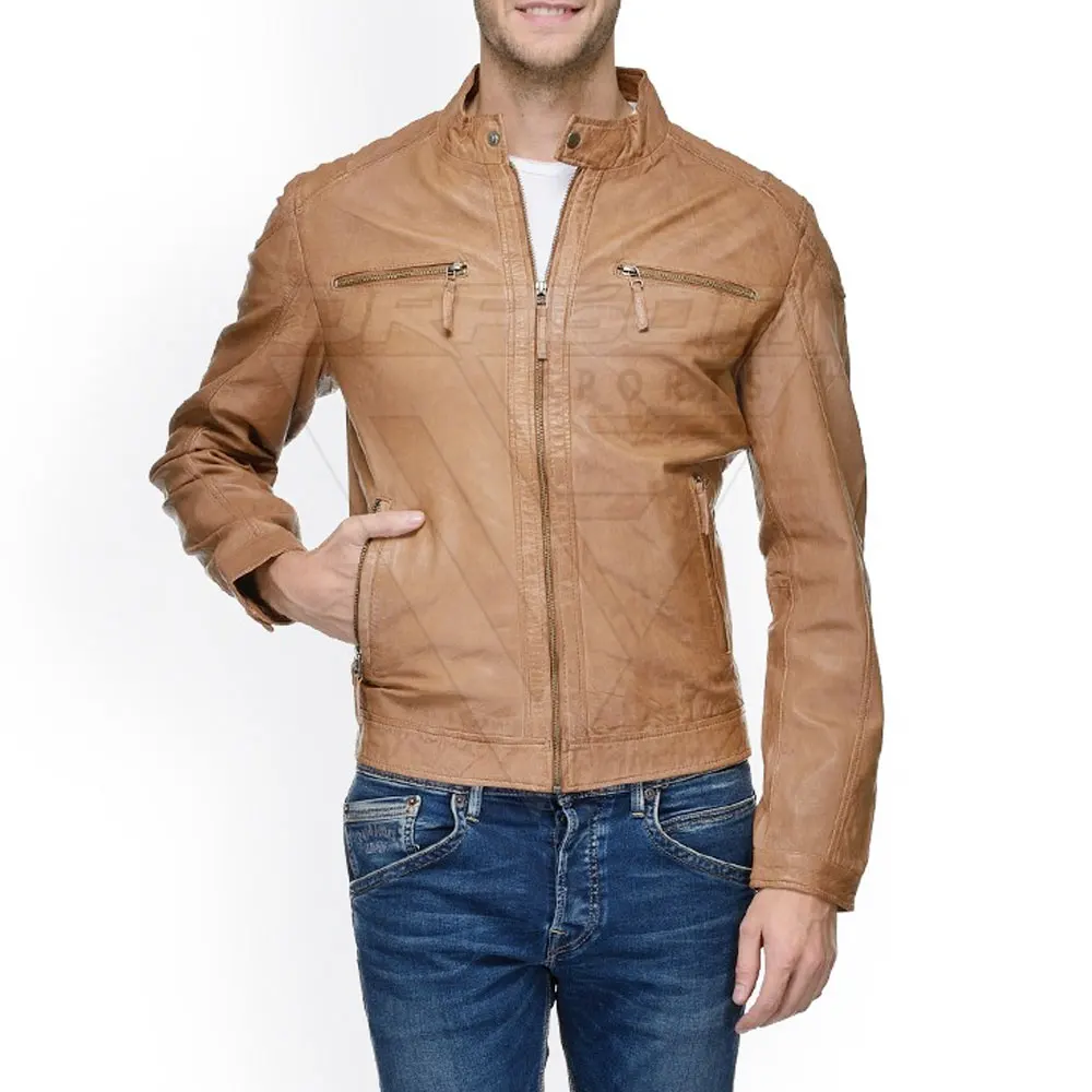 Top Hot Premium Quality Customized Logo Printing 2023 Winter Wear Men Leather jacket In High Quality