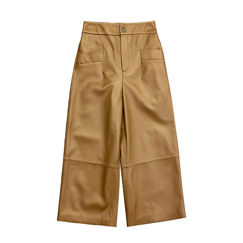 Leather New Design Custom Casual Stacked Leggings Yoga Sexy Leather Flare Leggings Casual  Leather pants