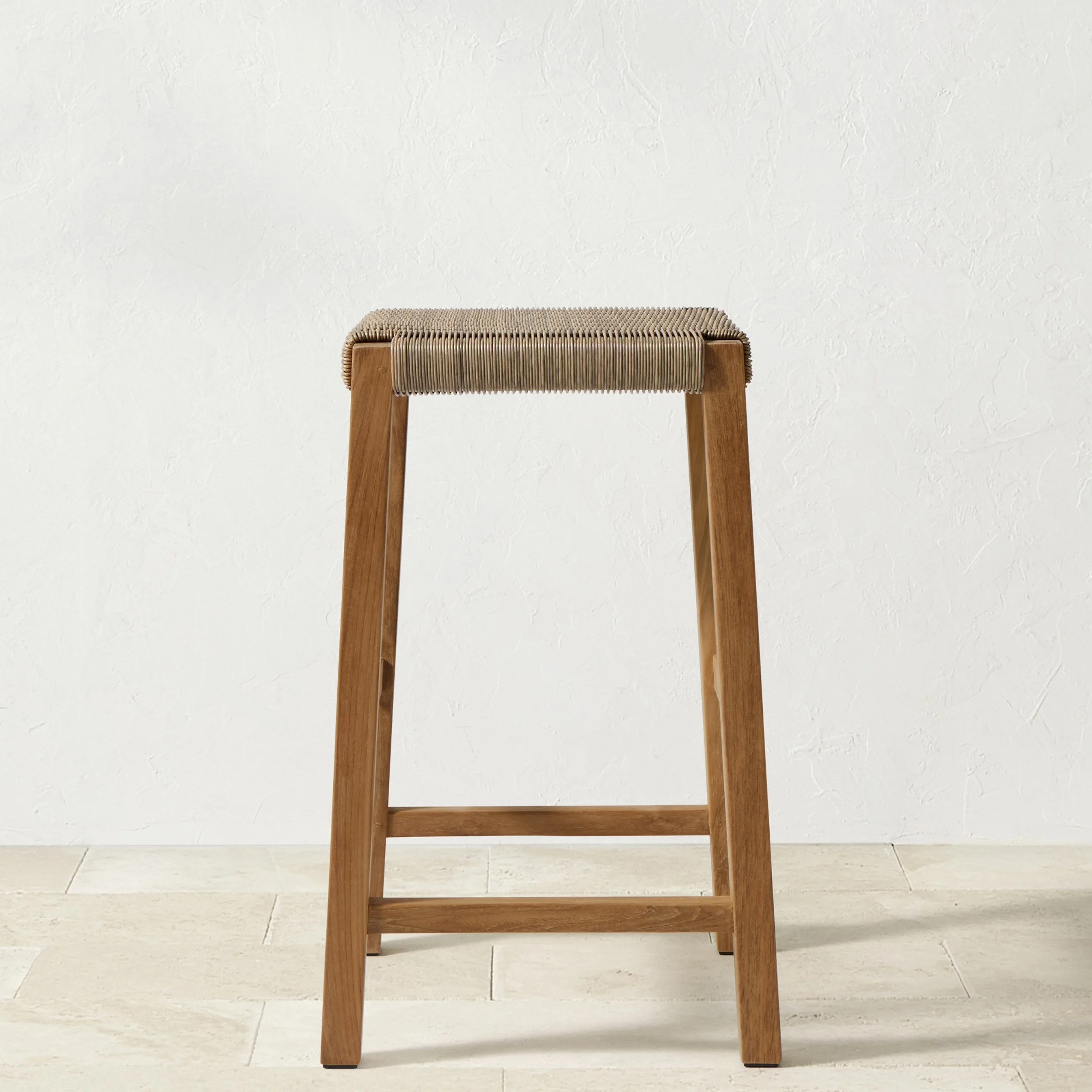 New Design Bar Stoll Natural Teak Wood Combination With Rattan-Mika