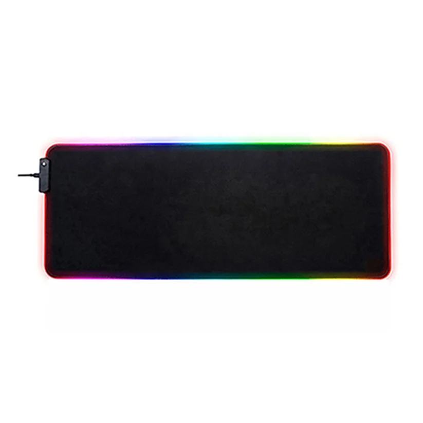 LED Gaming Mouse Pad RGB Micro Woven Cloth Full English Custom Logo Extended Large XXL 900x400x4mm Color Box OEM