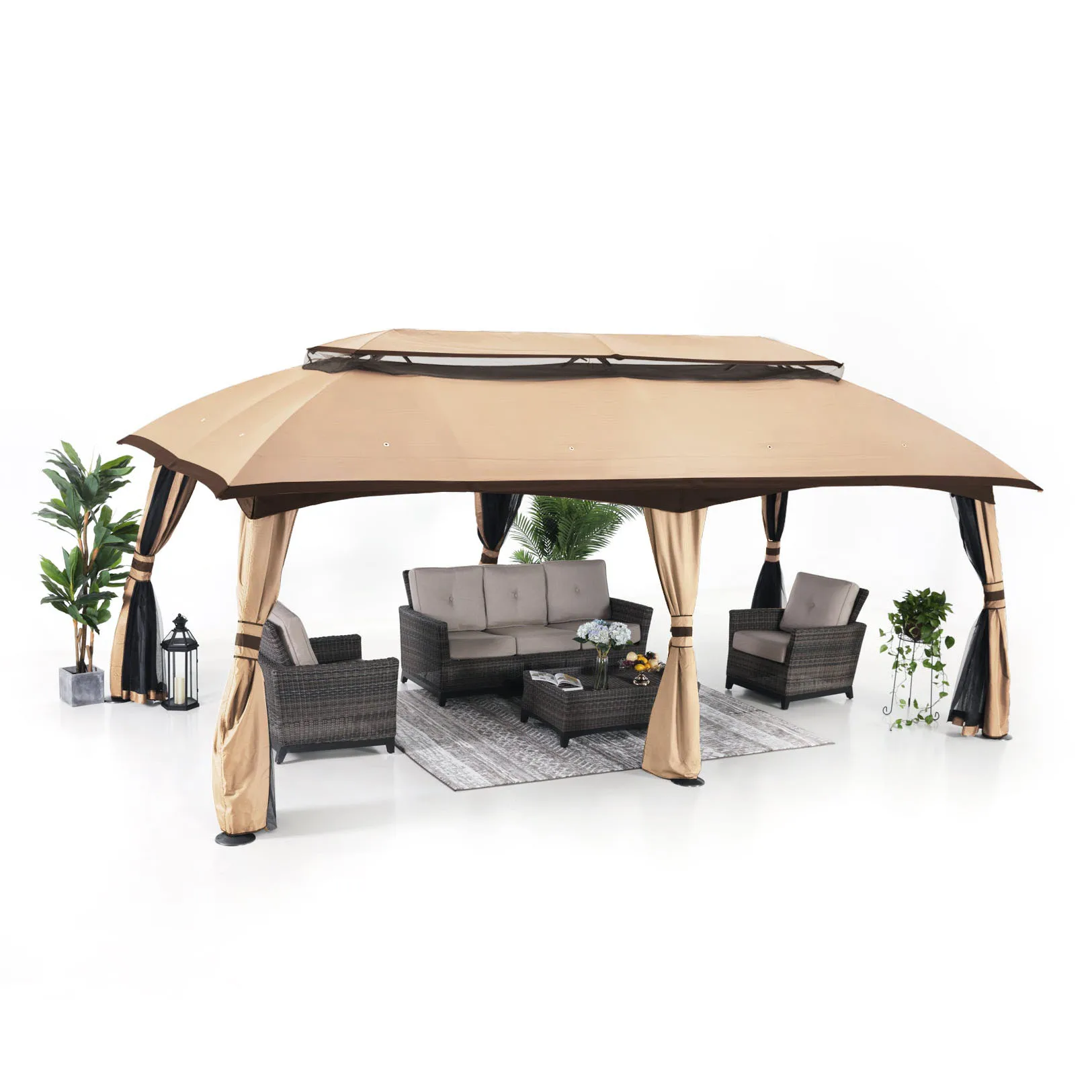 New 10x20 Outdoor Courtyard Garden Pavilion Tent Waterproof Pavilion Luxury Pavilion