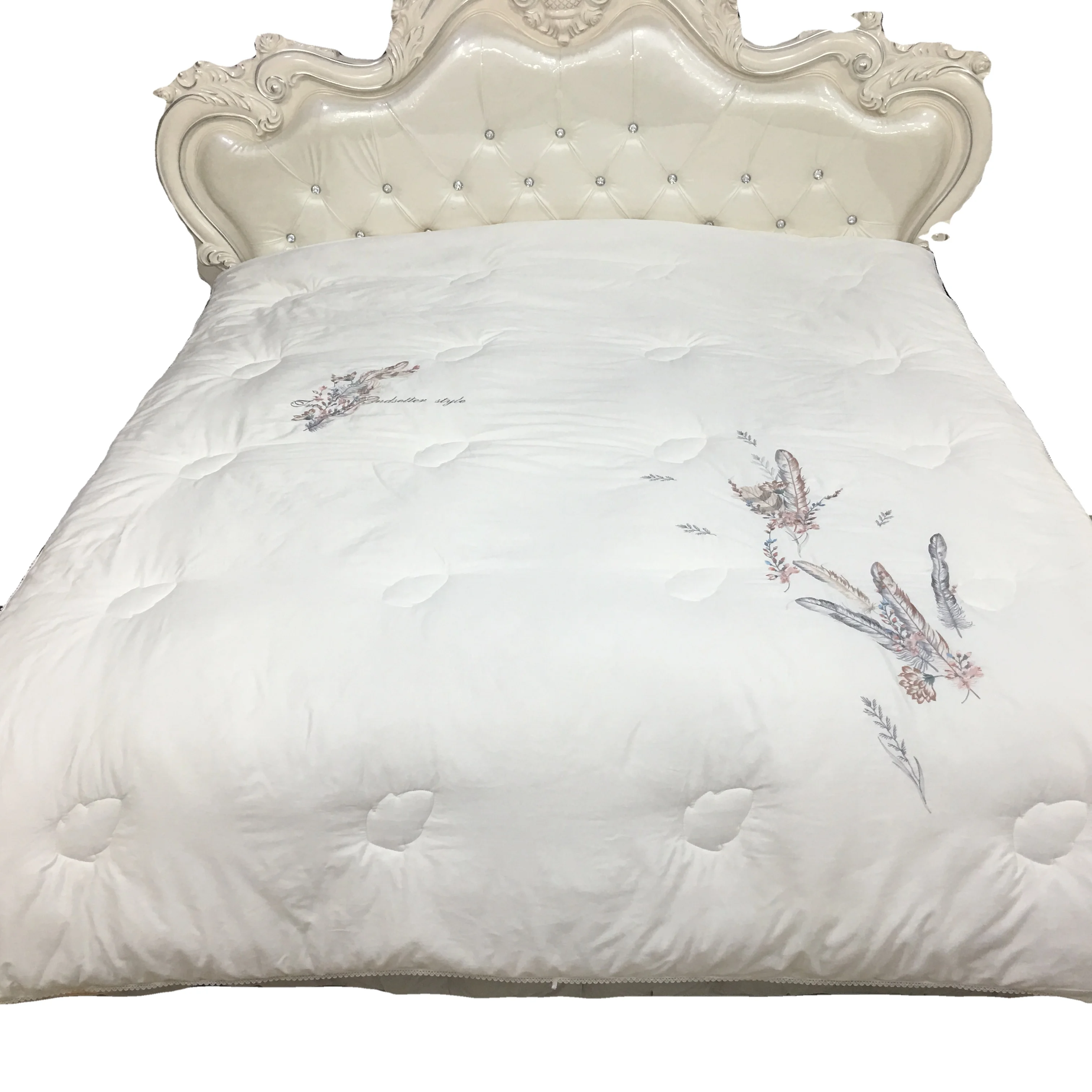 Тяжелое зимнее одеяло китайского производителя с вышивкой из шелка и хлопка для гостиничного домашнего использования