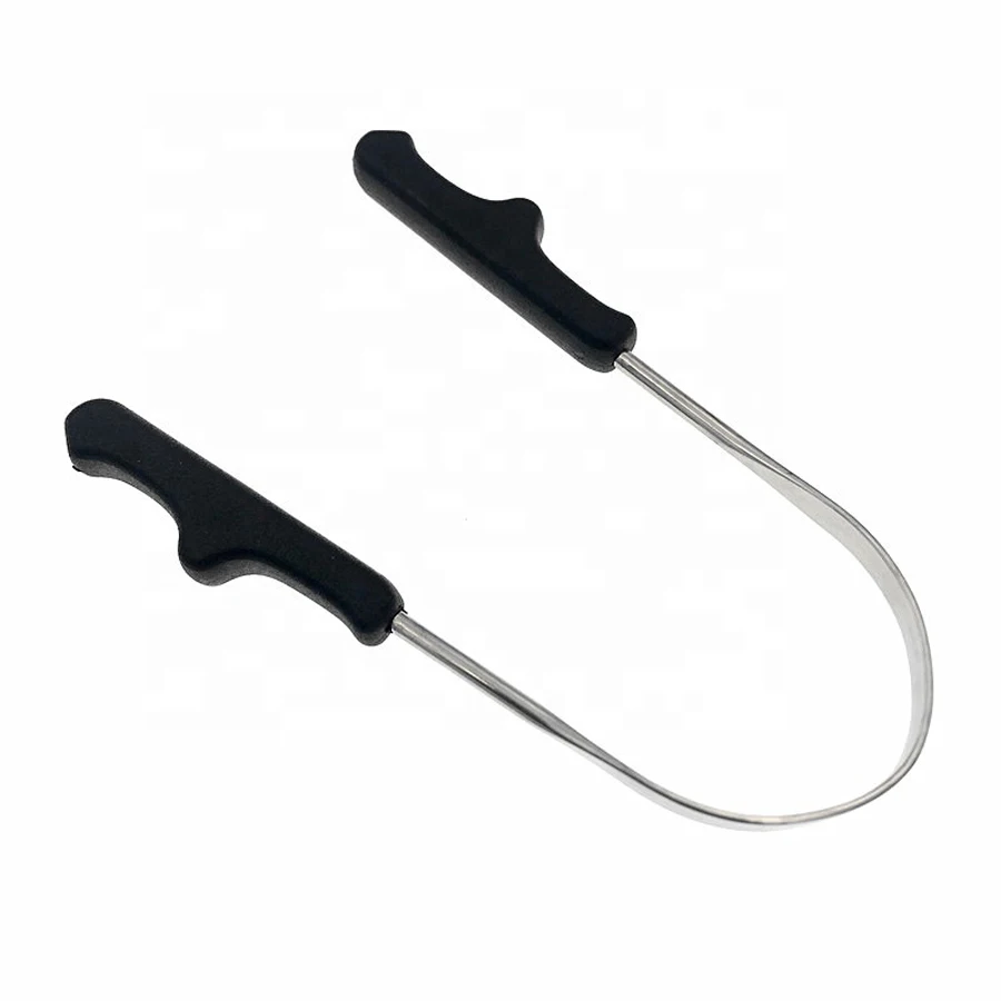 U Shape 304 Stainless Steel Metal Tongue Cleaner Scraper For Adult Reduce Bad Breath