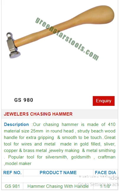 Jewelers Chasing Hammer GS 981 Jewelry Tools for Jewellery Tools