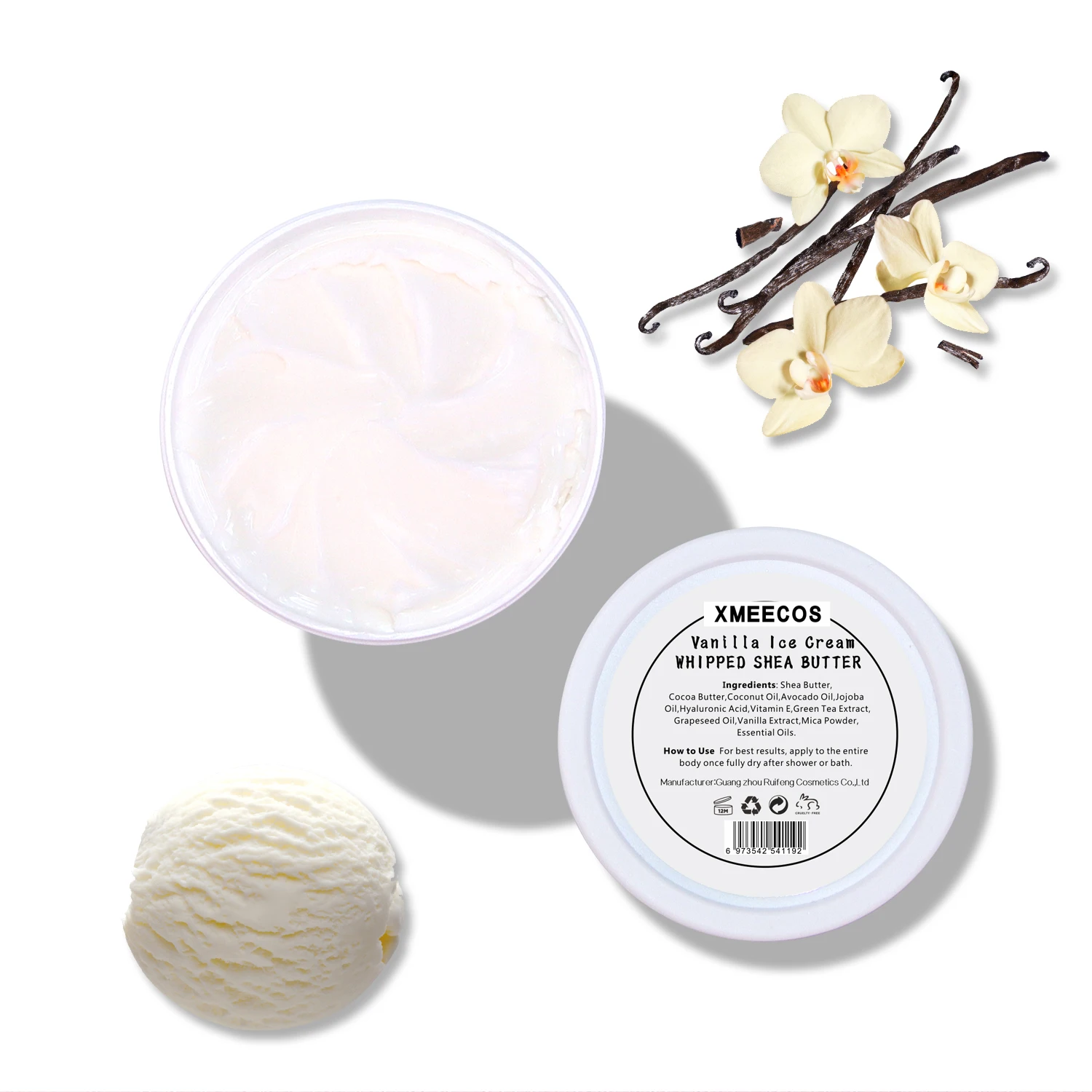 Private Label Organic Mango Avocado Cucumber Moisturizing Body Lotion Natural Whipped Shea Body Butter