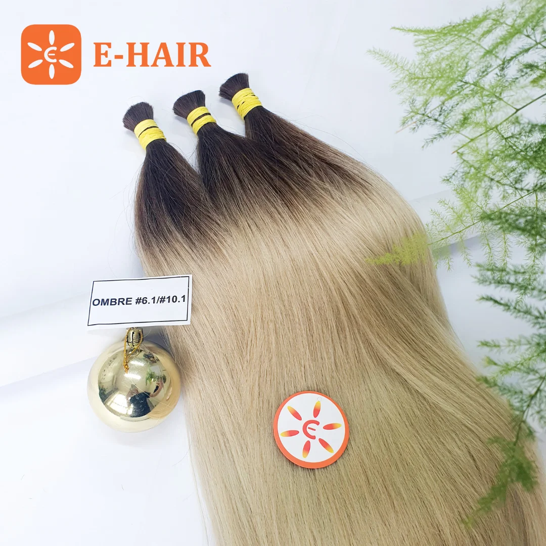E-HAIR VIETNAM | 2 new hair models OMBRE #6.1/#10, #6.1/#9.03 Bulk Hair are specially treated, soft and smooth, no fading
