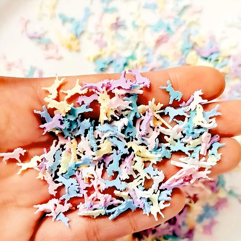 New Design Dinosaur  Slices Customized  Polymer Caly Slices Nail Sticker Sprinkles