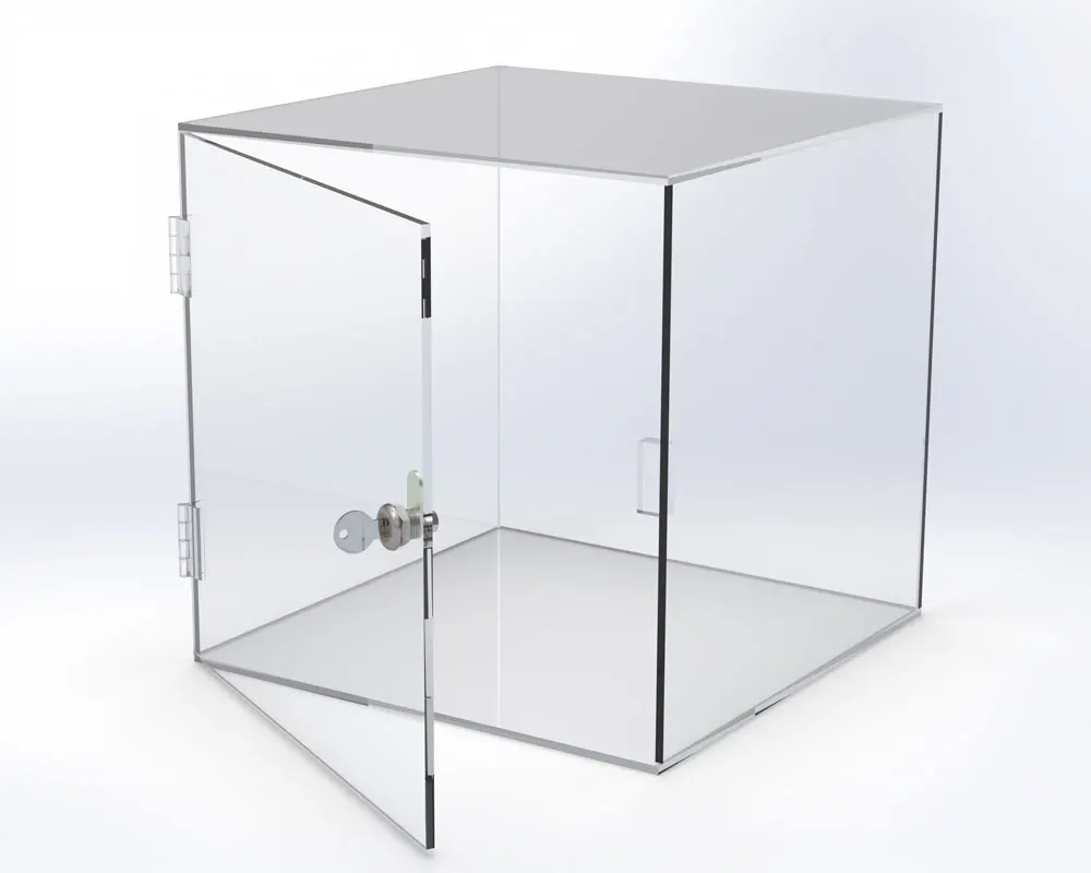 Perspex акриловая Запираемая витрина/коробка/куб/шкаф для розничной торговли музейного и выставочного использования