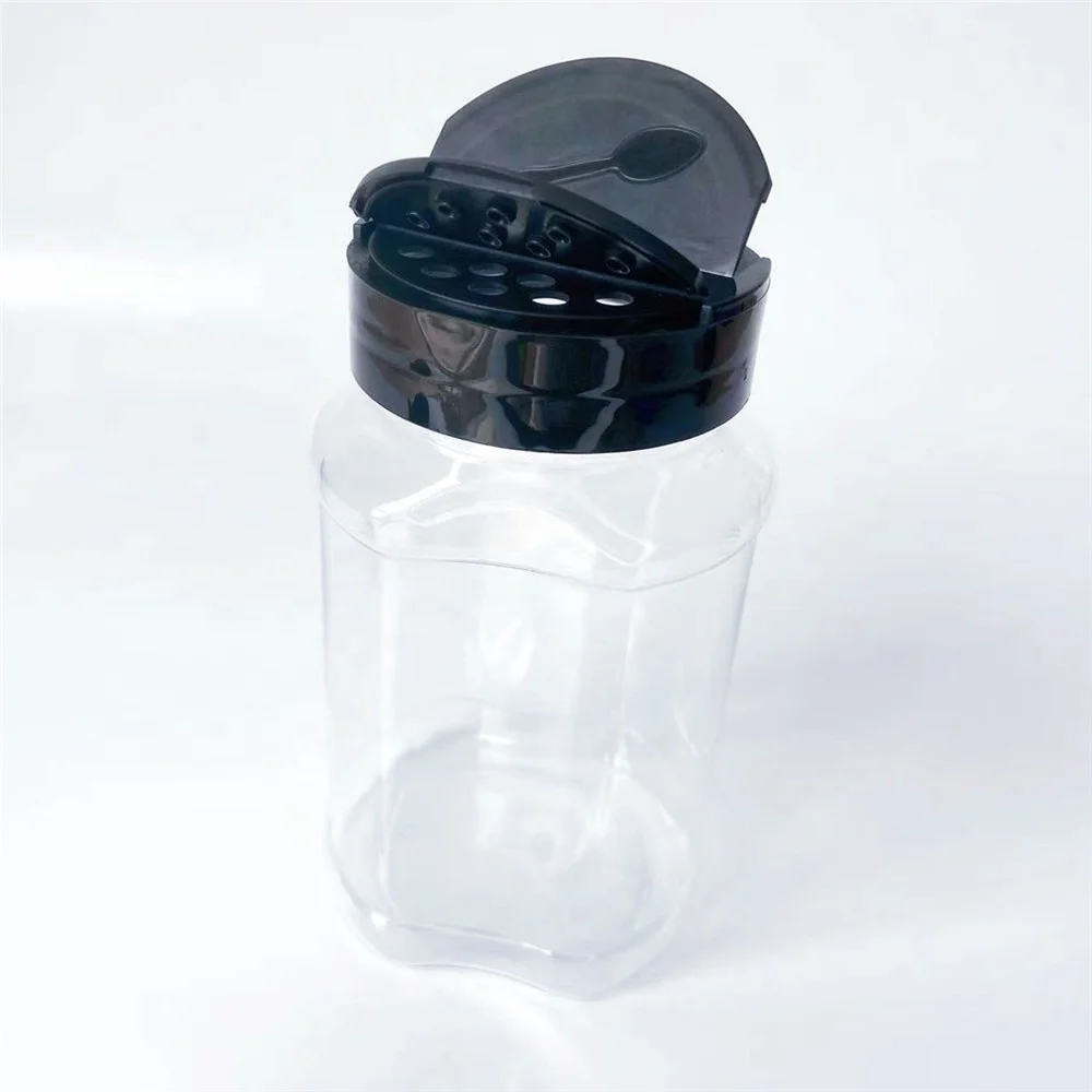 empty pet plastic spice jar condiment salt shaker with spice lid