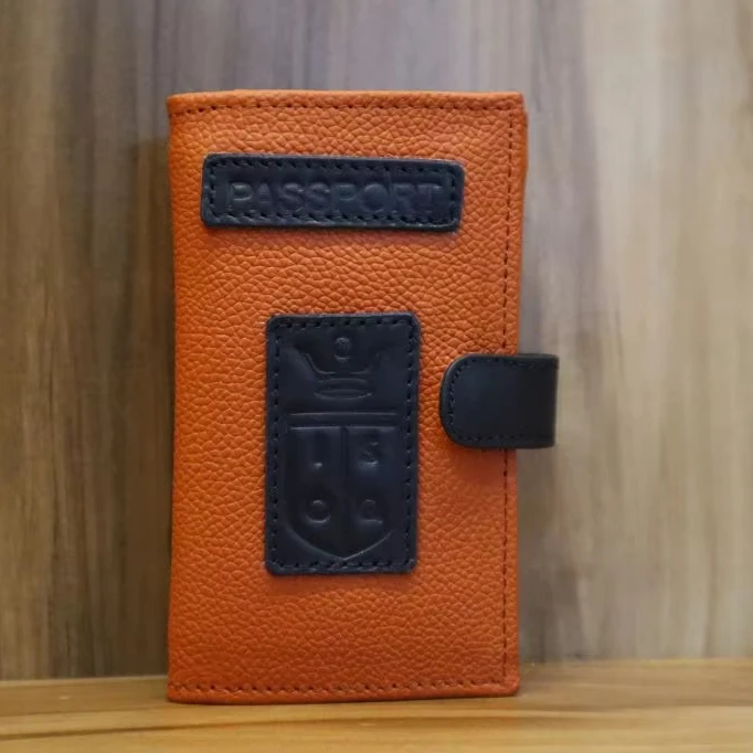 Genuine Brown Leather Secure Passport Holders Traditional Vintage Leather Travel Passport Cases For Unisex