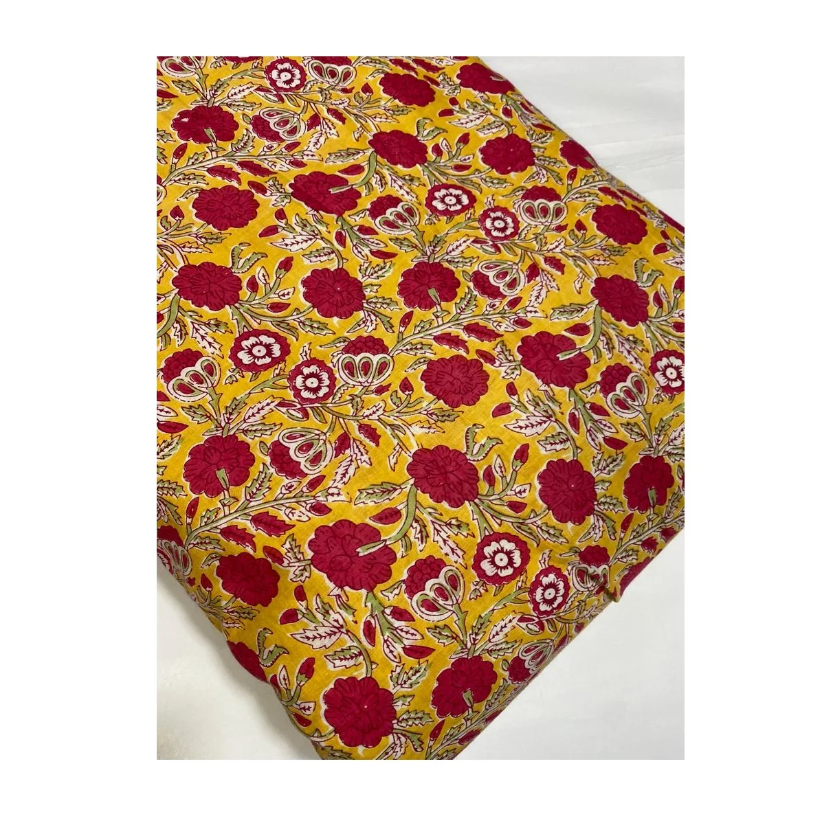 Standard Quality Floral Print Cotton Fabric for Mattress Towel Pillow Making from Indian Supplier at Bulk Price