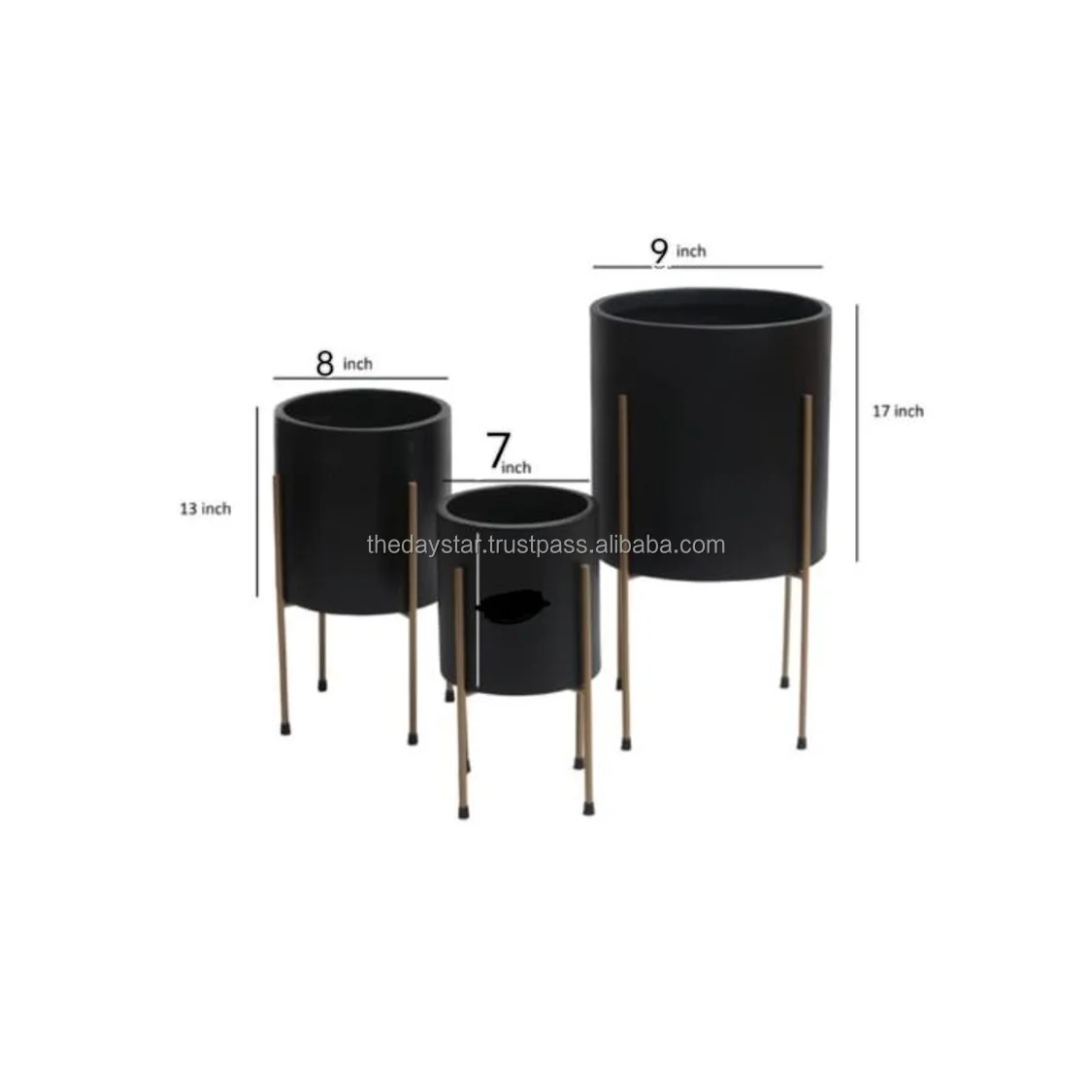 Customizable High Quality Metal Iron Decorative Mini Planter Pot With Stand For Home And Garden Decoration