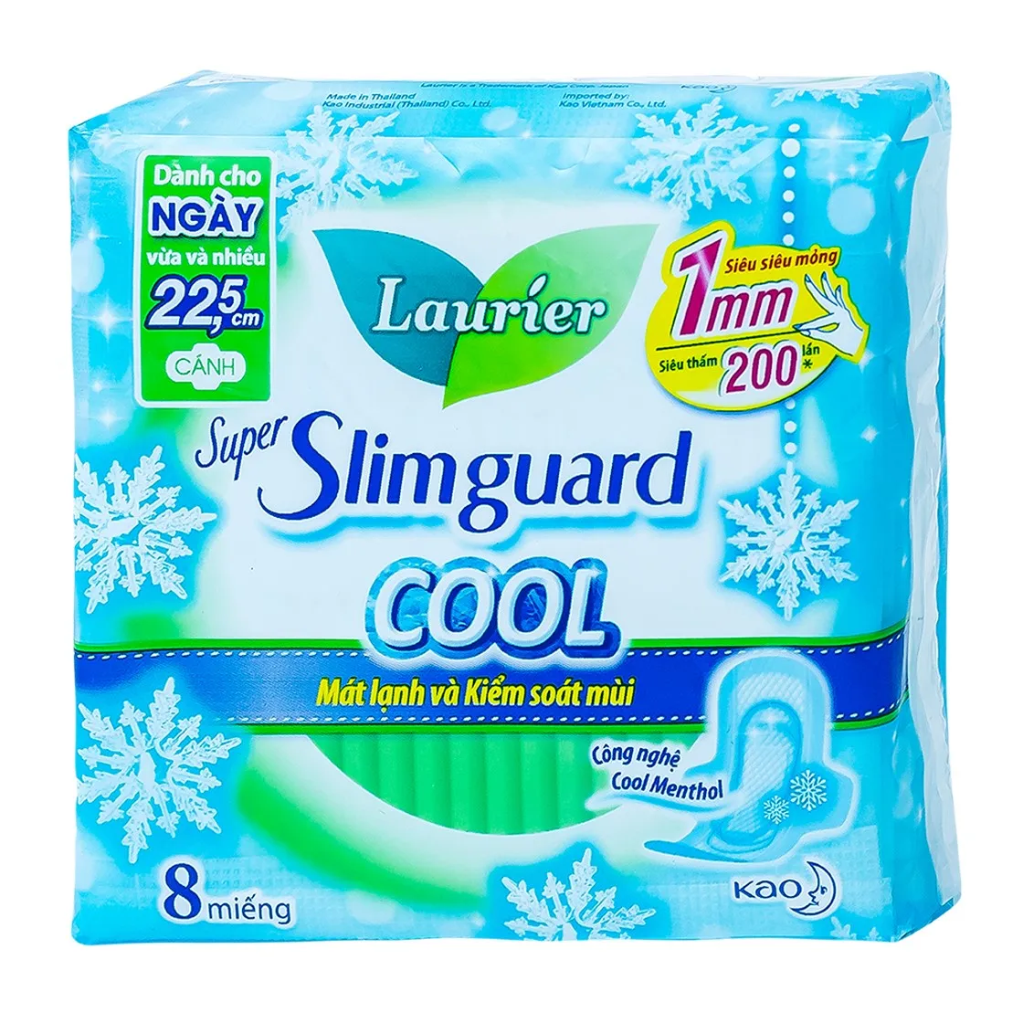 Laurier Super Slimguard Cool Tampons ultra-thin winged 16 pieces