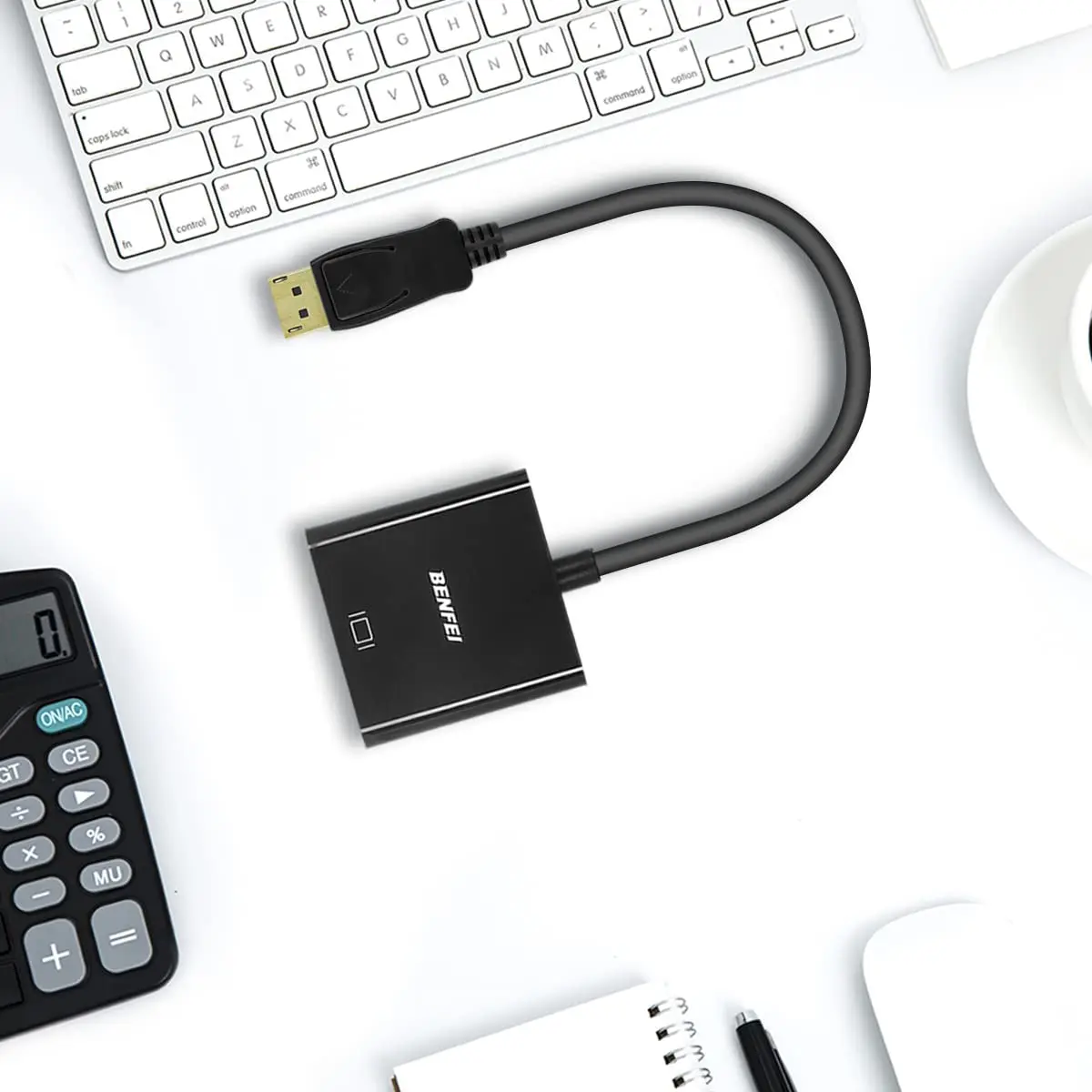 DisplayPort to DVI DVI-D Single Link Adapter, Benfei Display Port to DVI Converter Male to Female Black Color