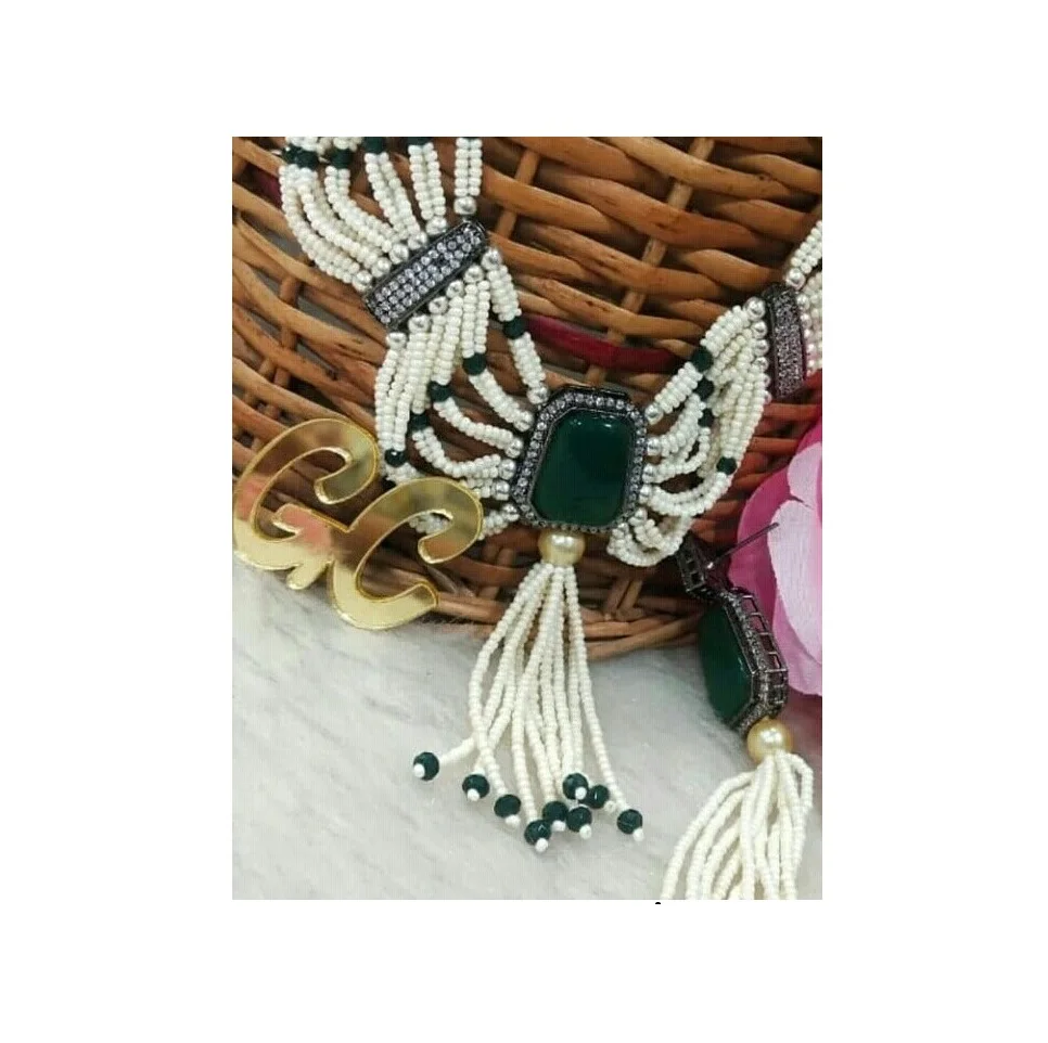 Women Bohemian Necklaces Moti Jewellery for Women and Girls Beaded Handcrafted Fashion Pendants For Bridal  Vintage Style