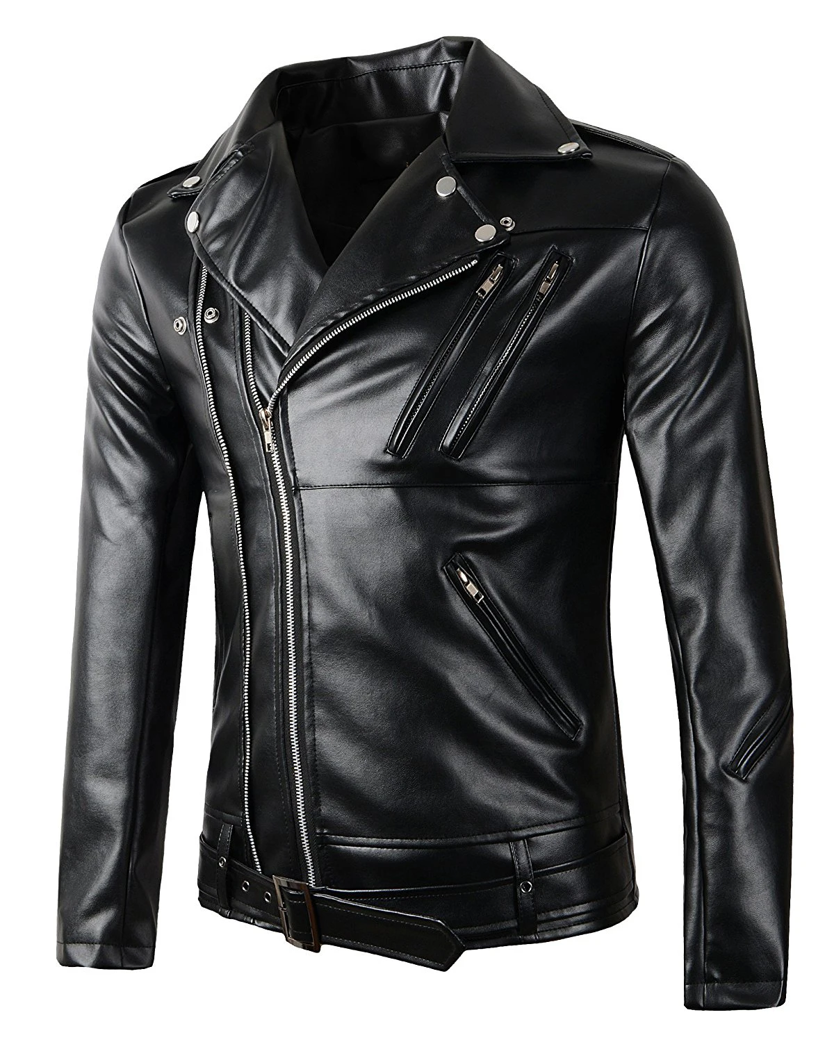 Casual Wear Leather Jackets Black Leather Motorcycle Jacket Vintage Style Single Double Breasted Bomber Jackets