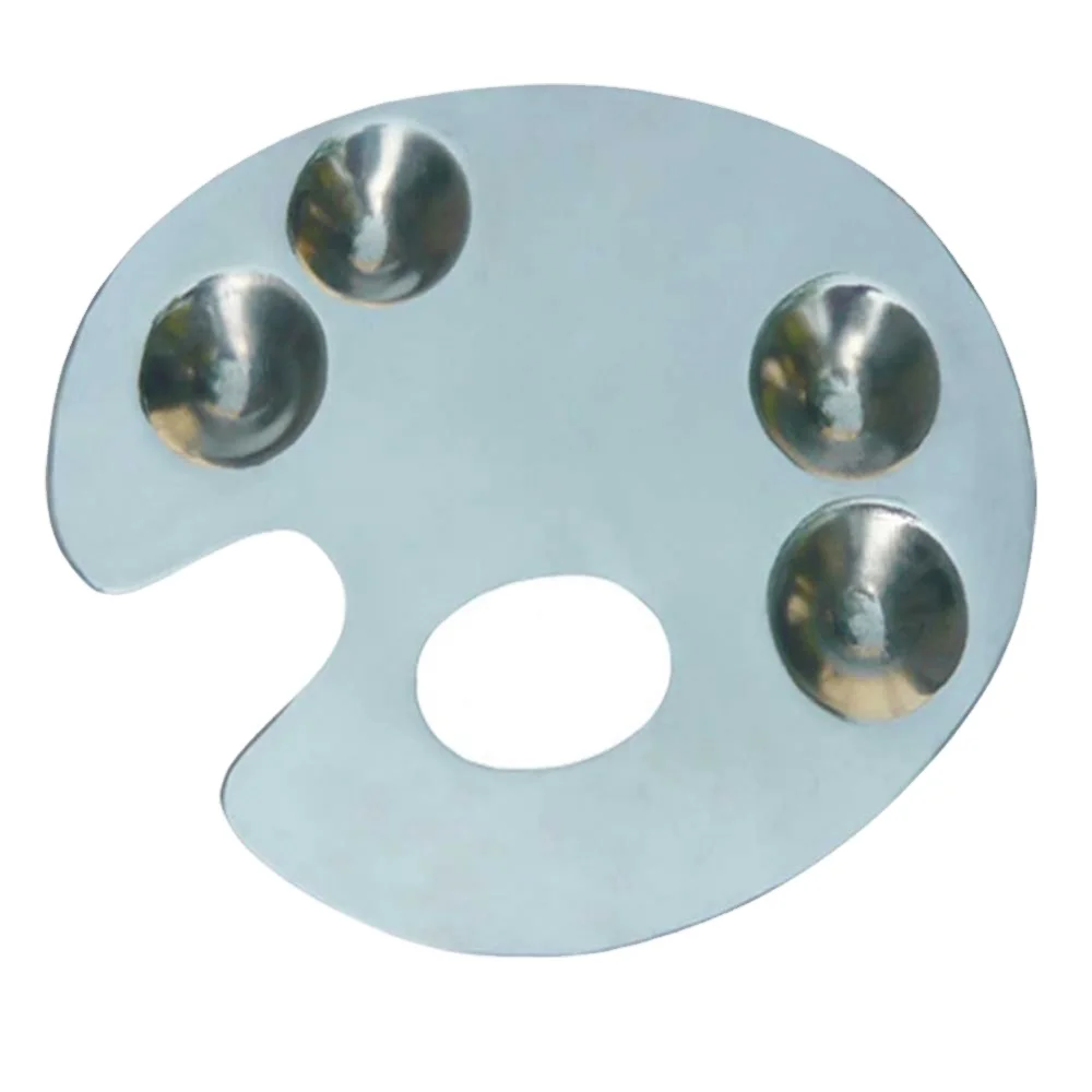 Rounded Shaped Make-up mixing Pallet With Ring and 4 hole for color mixing walls Plate Makeup Palette Foundation Mixing Tray