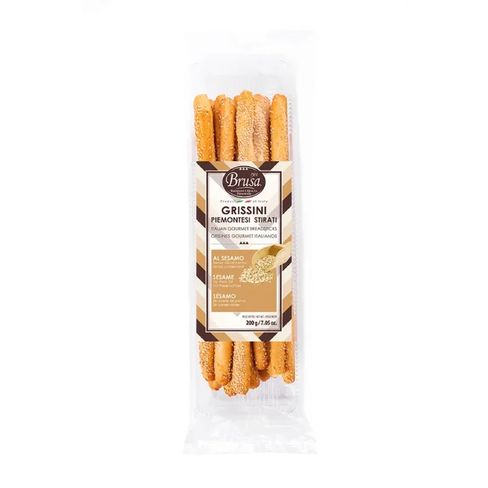Made in Italy easy bag tray sesame breadsticks high quality for happy hour snack in bag 200 gr
