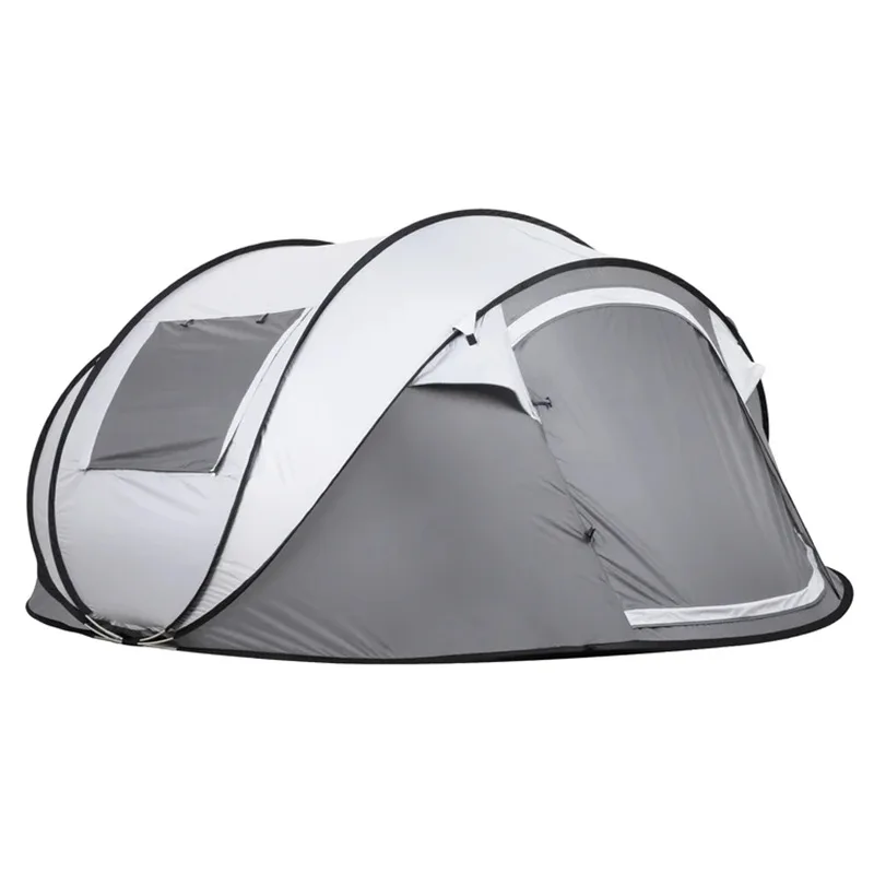 Fully Automatic Pop-up Design Boat Shape Rainproof Beach Camping Tent 5-8 Persons Throw Tents