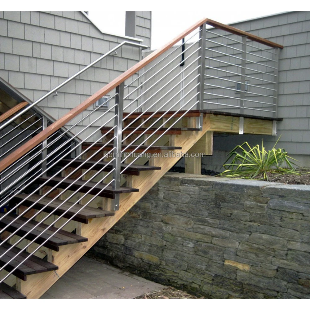 Waterproof outdoor rods railing stainless steel balustrade bar handrail balcony railings aluminium fence indoor balusteruster