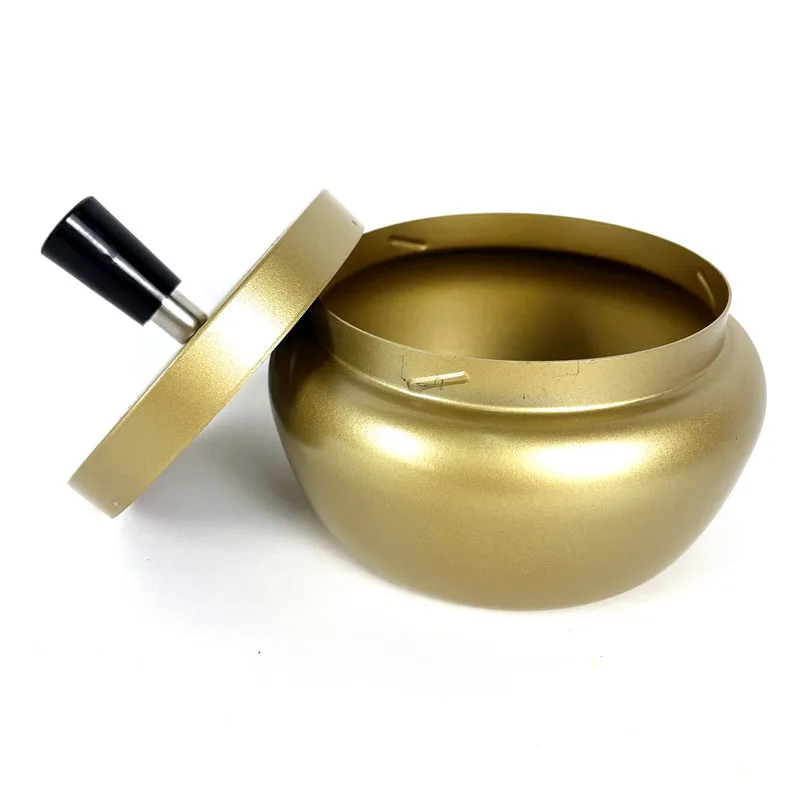 GOURMAID Spinning Metal Ashtray Tabletop Cigarette Ashtray