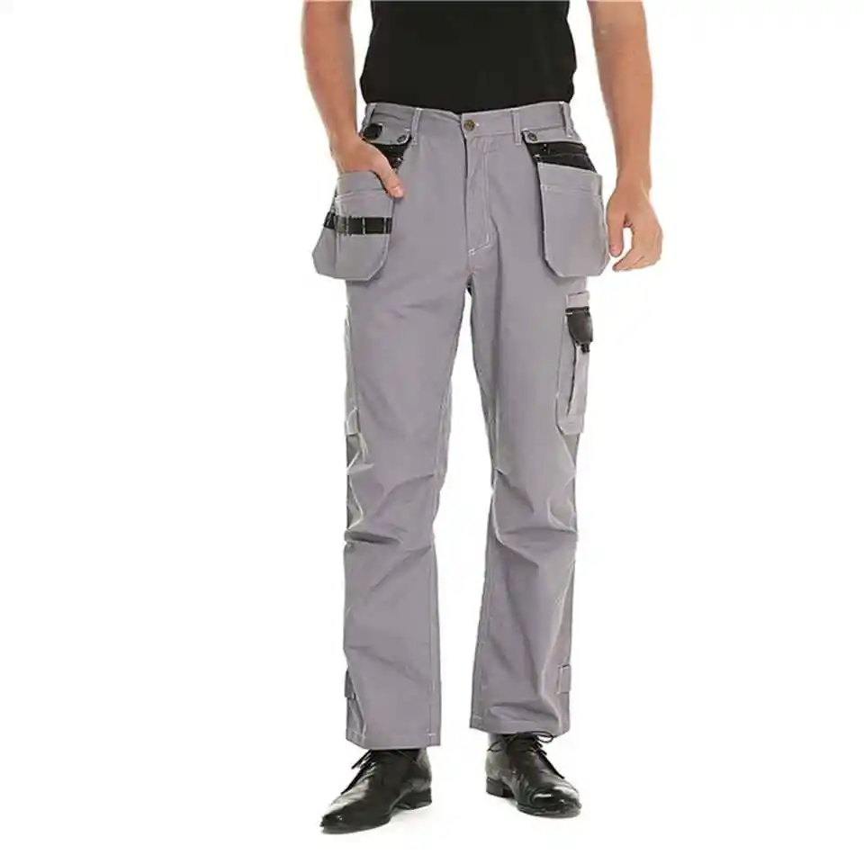 High Street Popular Functional Cargo Casual Trousers Bottom Stitching Fabric Men Cargo Jeans Casual Pants Fashion Loose Straight