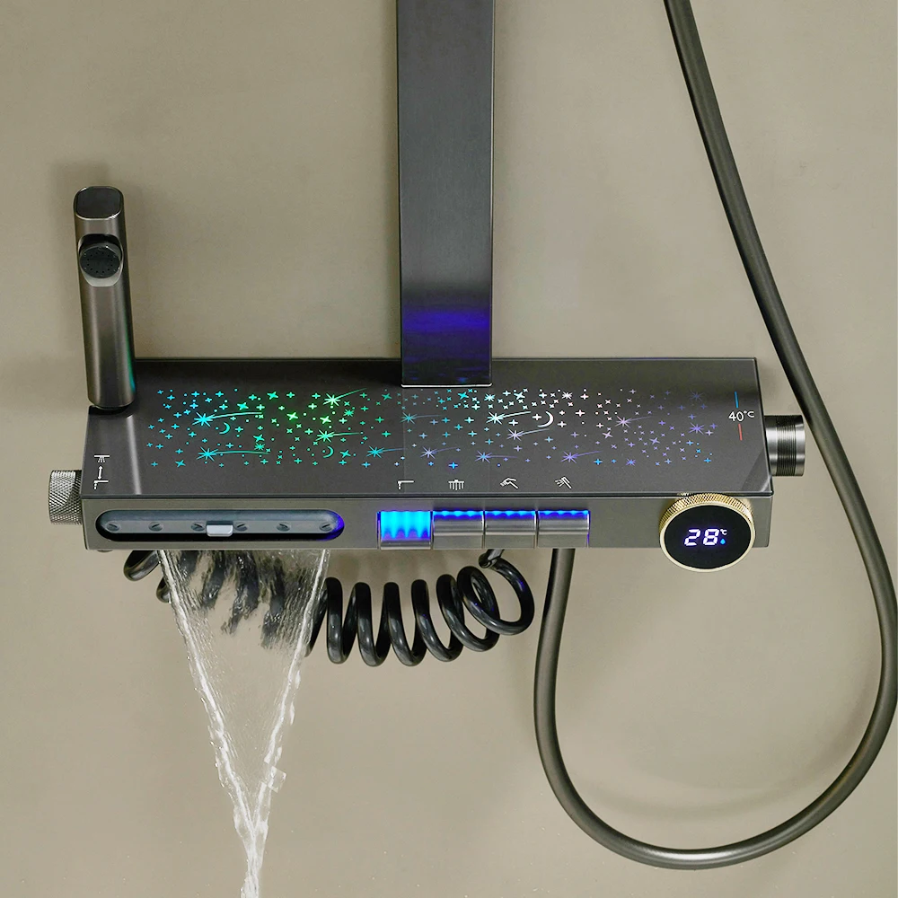 High Quality Starlight Rain Mixer Shower Head Luxury Trim Systems In-Wall Shower Faucets Bath Shower Set