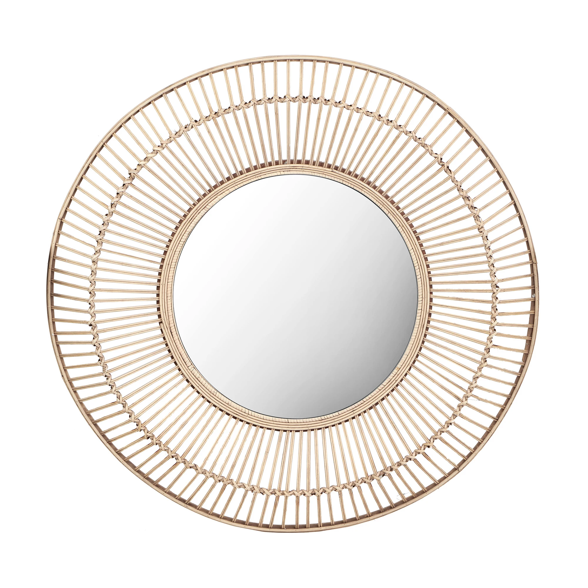 Best Prices on Modern round Sun Decorative Mirrors Original Rattan Craft Wall Hangings Living Room Home Furnishing Decorations