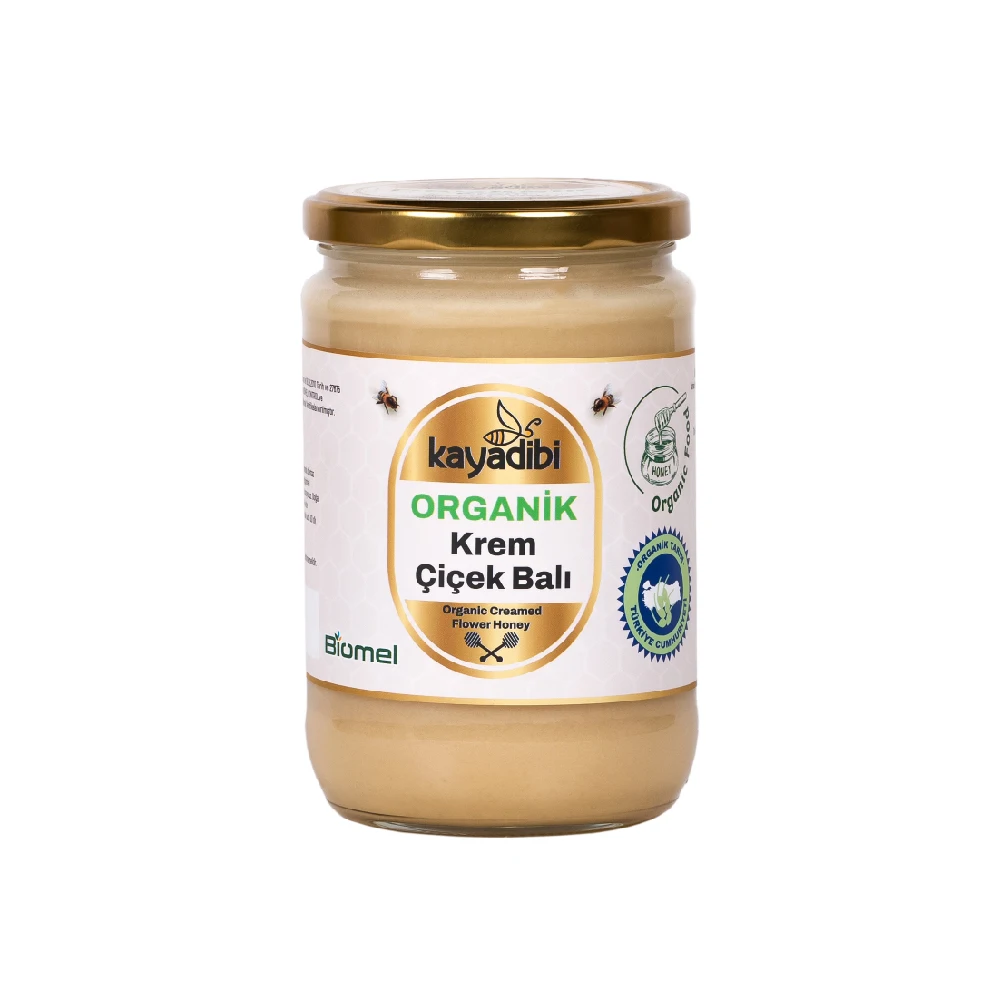 Premium Quality %100 Organic Creamed Flower Honey 850 Gr Glass Jar Natural Organic Creamed Flower Honey | HAK KYDB