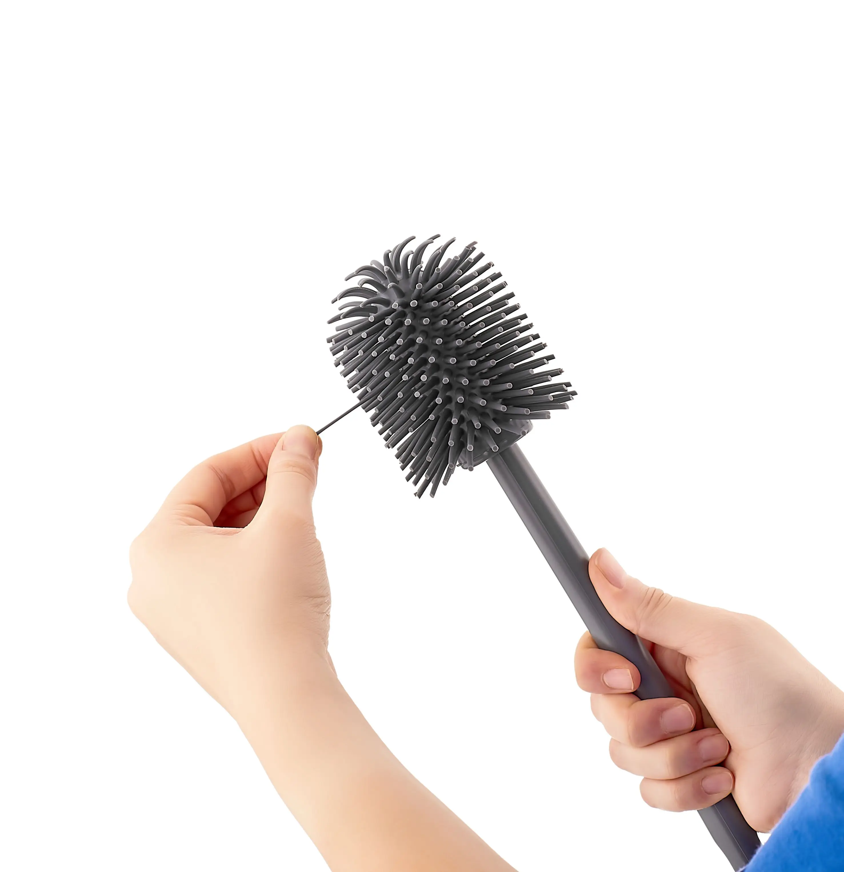 High Quality Silicone Toilet Brush Grey Fast Drying Cheap Bathroom WC Toilet Cleaning Brush New Design Best Price