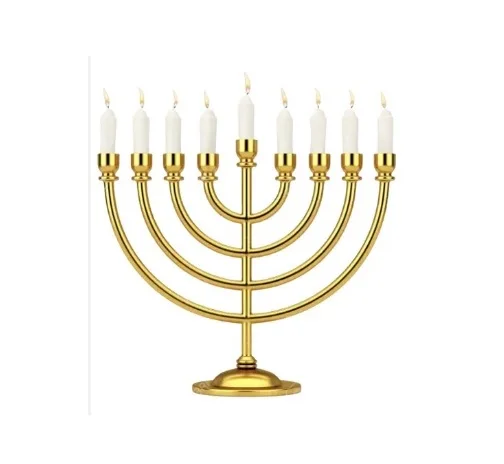 Best Seller Handmade Jewish Candlestick Holder 21 High Menorah Durable Brass Aluminium Home Decor Gifts Chanukah Hanukkah