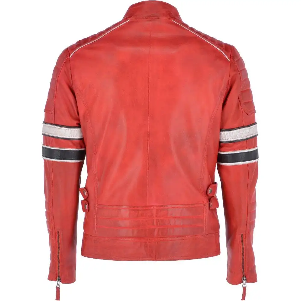 Motorcycle Wholesale Men Genuine Sheep Leather Jacket Perforated Leather Genuine Slim Fit Pakistan Jackets