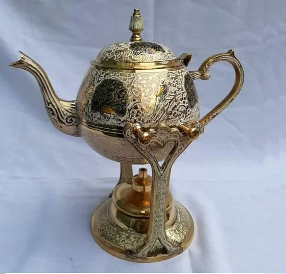 INDIA Antique best Quality Brass Spirit Kettle On Stand For home decoration wedding dinning table product
