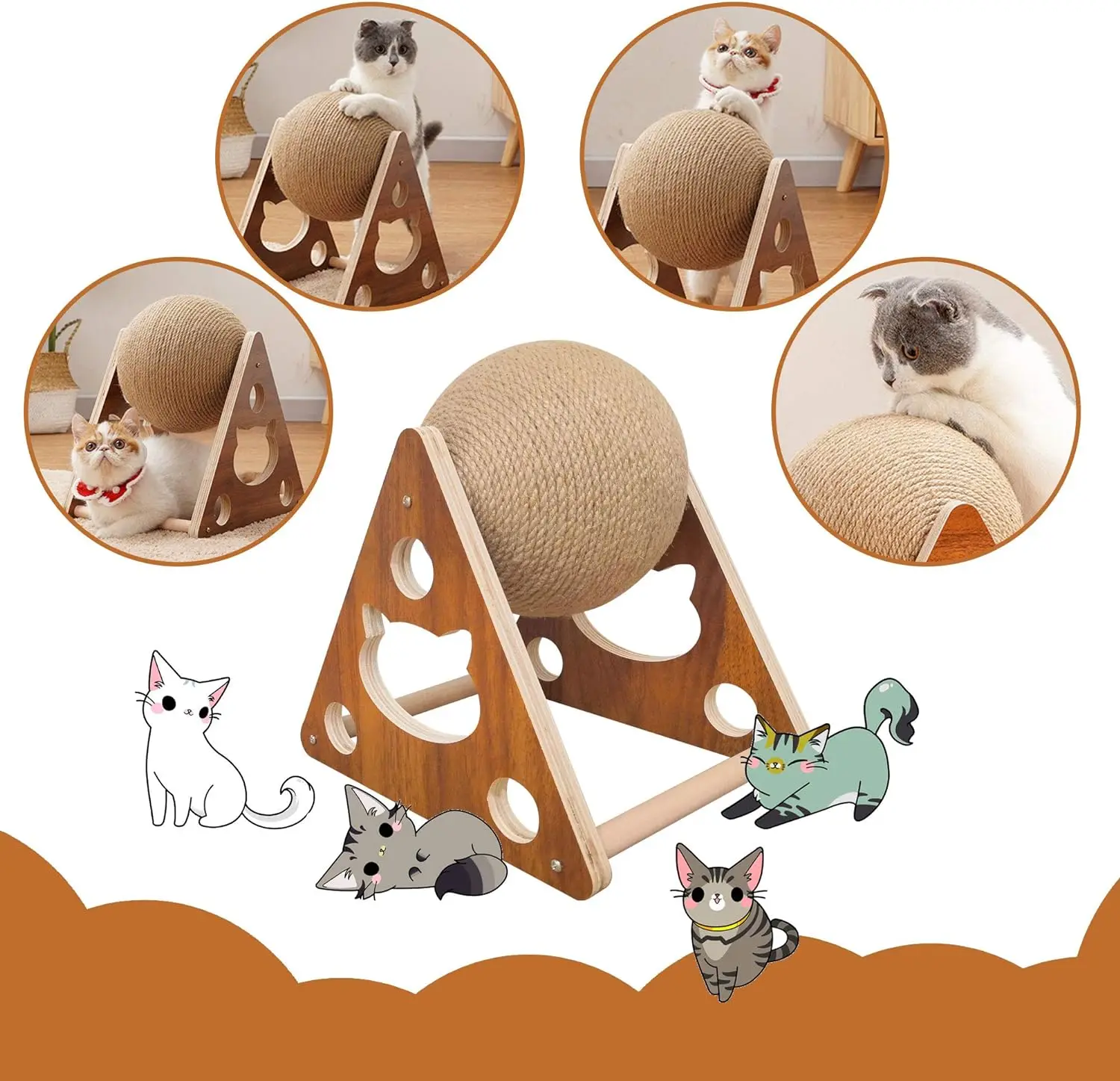 Wholesale best price wood scratcher toys for cats high quality and popular product handcrafted from Vietnam