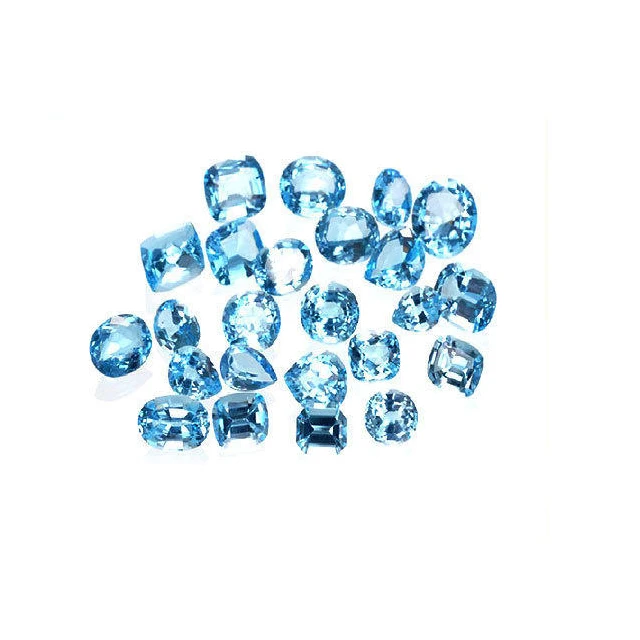 Натуральный смешанный камень лупа чистый 12 мм вырезанный натуральный свободный синий топаз драгоценный оптовая продажа